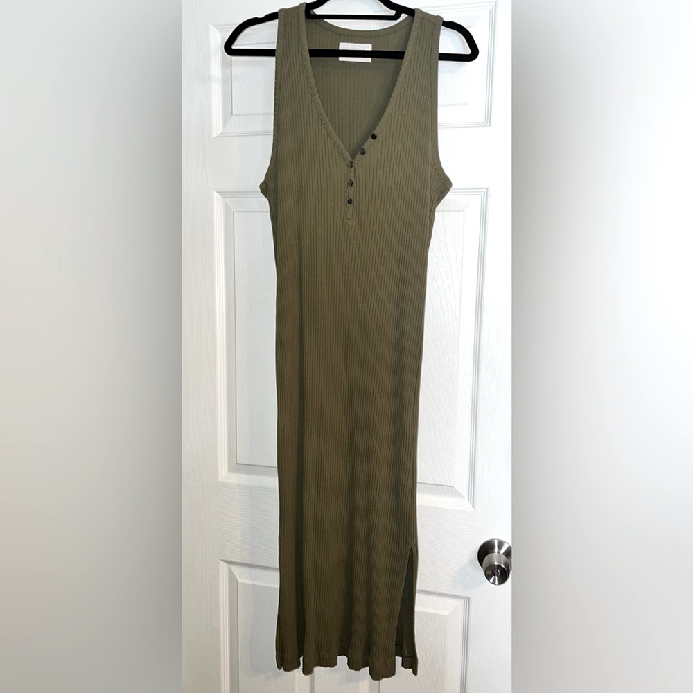 New Banana Republic Sleeveless Midi Dress, Army Green, Size X-Large